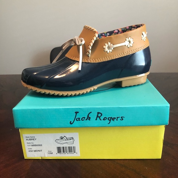 Jack Rogers Aubrey Boot Navy/Tan Size 10 - Picture 2 of 2